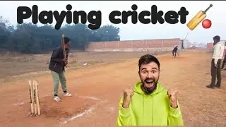 Playing cricket😄with my brother👥️1vs1😍 Maja aa gya😅