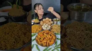 Fast Food Challenge | Golgappa, Maggi, Noodles, Pasta | Spicy Momos Eating #shorts #foodchallenge