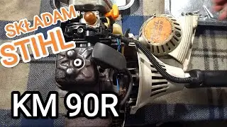 Stihl KM 90R czyli FS90 4-MIX, wymiana membran, składam gaźnik oraz osłony silnika.