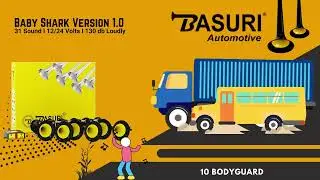 BASURI&reg; Musical Air Horn | 12/ 24 Volt | 130 DB | Version (Baby Shark 1.0) 31 Super Loud Melodies