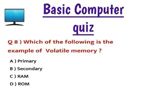 Basic Computer quiz |Computer quiz |10 basic questions on Computer.