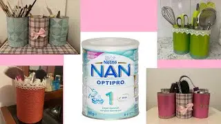 DIY : 3 IDEES DE DECORATION AVEC DES BOITES DE LAIT NAN (Boite de conserve - Deco pour chambre)