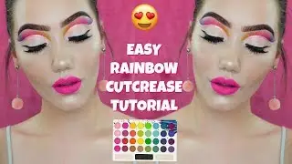 CUTCREASE FOR BEGINNERS | RAINBOW EYE TUTORIAL | MAKEMEUPMISSA