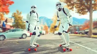 STORMTROOPER LONGBOARD RACE! (When Vader's Away)