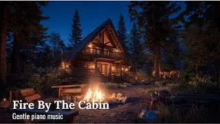 Fire by the Cabin 🔥 Gentle Piano Music for Deep Sleep | Relaxation, Calm & Peaceful Night