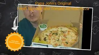 Papa John's Original  Fresh Spinach and Tomato Alfredo Pizza Handcrafted Meatless Specialty