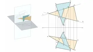 Intersección de formas planas oblicuas en sistema diédrico