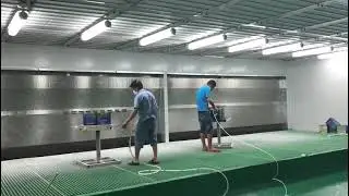 On-site painting in the dust-free spray booth无尘喷漆房现场喷漆