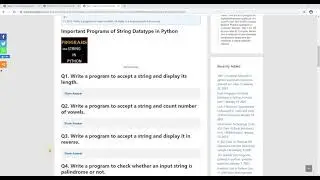 Basic Program of String in Python. Programs of Manipulation of String. String Handling in Python