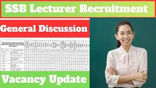 SSB Lecturer Recruitment Sanctioned Posts Current Status & Vacancy Position #ssblecturer 