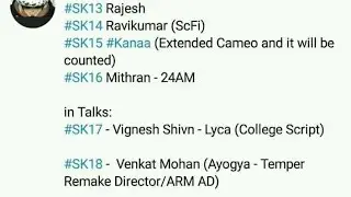 SK 13, SK 14 , sk 15 , sk 16 , sk 17 , sk 18 update | upcoming films of sk | sk heartes production