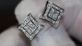 Iced Out Ear Studs, Hip Hop Ear Studs, Mens Diamond Ear Studs, Womens Diamond Ear Studs