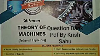 Theory Of Machines|TOM Question Bank Pdf|By Krish Sahu|BTEUP Important Questions|TOM Questions