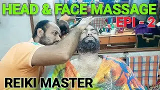 Fore head massage with thread face massage by Reiki Master ASMR videos.