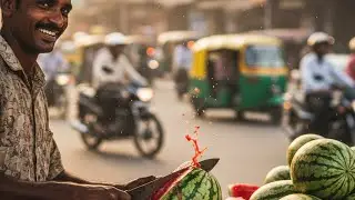 Fresh Watermelon Roadside Stall 🍉 | Street Fruit Market India | Summer Fruit Selling