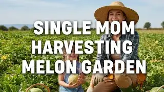 Single Mom Harvesting Melon Garden #funny #singlemother #fruit 