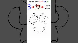 Turn number 3 into Minnie Mouse drawing - #shorts #minnie #minniemouse #disney #cartoon #drawing