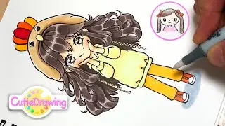 Practicing drawing with Copic 12: Thanksgiving girl