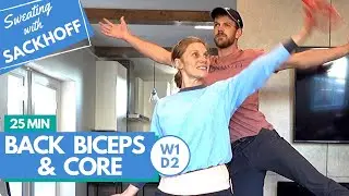 Back Biceps Core Workout  |  Week 1 Day 2 with Katee Sackhoff