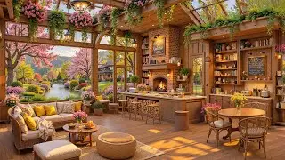 Gentle Spring Atmosphere at Cozy Coffee Ambience 🌺 Relaxing Jazz Instrumental Music for Study, Work