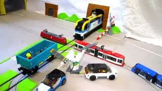 Siku Stra&szlig;enbahn 1895  und Majorette Tram Avenio und Lego City Trains.