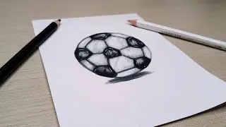 Draw a Soccer Ball/football Uses Only 2 Colors|| رسمت كرة قدم بلونين فقط كأنها حقيقية 
