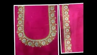 Most Beautiful Designer Neck using Normal Stitching Needle- Same Like Aari/ Maggam Work