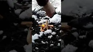 Making fire  with  wet wood the Eco Firestarter  way BOOM