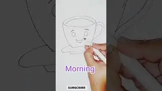how to draw coffee cup || tea cup drawing   #easydrawing #shortvideo plz subscribe my channel 💖😊
