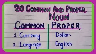 20 Example of Common Noun and Proper Noun | Example of Common Noun and Proper Noun in English