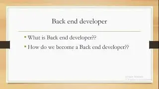 what is Front end developer and  Back end developer??