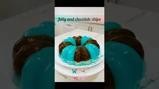 chocolate chips inside jelly cake 🩵🍫🍬🍪🍡#magic #jelly #chocolate #shorts #satisfying #asmrfood