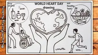 world heart day drawing easy