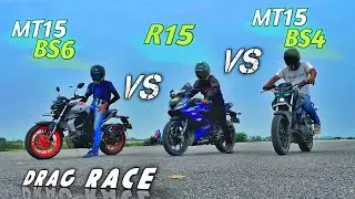 Yamaha R15 vs MT15 bs4 ve MT15 bs6 ( drag race ) 😲 |SAM Vlogs | #mt15bs6 #mt15bs4 #r15v3