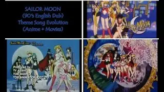 SAILOR MOON (90's English Dub) Opening Sequence + Theme  Song Evolution (Anime + Movies)