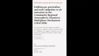 Linking gas, particulate, and toxic endpoints to air emissions in the Community Regio... | RTCL.TV