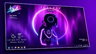 🔥 Futuristic Neon Desktop 2025 Setup with Rainmeter &ndash; No Ads, Free & Clean UI for Windows 10/11!