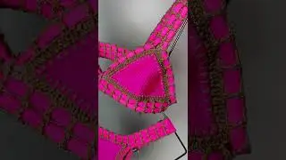 Croch&ecirc; Dupla Face Rosa Neon Texturizado - Biqu&iacute;nis Camila Alves