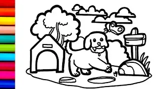 Dog House Drawing | How to Draw A Dog and Dog House Step by Step