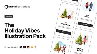 Black People Holiday Illustrations | The Holiday Vibes Illustration Pack