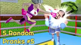 A Knock Out Prank, Once Upon A Mime And 3 More Pranks | Scary Teacher 3D 5 Random Pranks #5