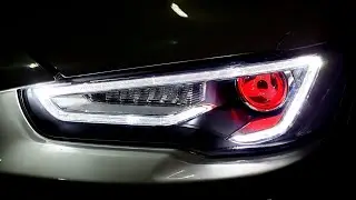 Faróis Mitsubishi Lancer + Lentes Customizadas + DemonEyes + Neon Bluetooth