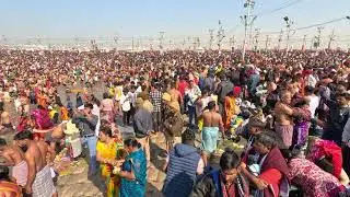 A view of Jamuna Patti or Jamuna Ghat from Sangam Nose #mahakumbh2025