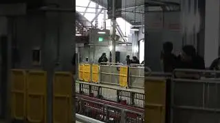 Nerd shot of the track along with empty station during 1 train X2 Six Flags magic mountain 11/1/2025