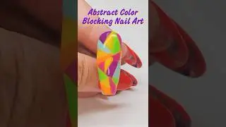 Color Blocking Nail Art - Abstract Nail Design 💅 #nails #shorts