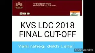 KVS LDC RESULT 2018 - Final cut-off yahi rahegi