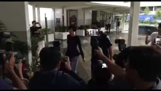 Sharon Tan arrives at the State Courts to serve her sentence of seven months