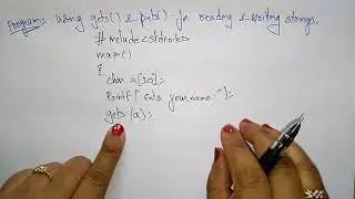 functions in c programming | gets and puts | Simple Program | C Programming | Lec-37