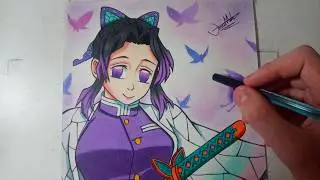 Drawing SHINOBU KOCHO (Demon Slayer, Kimetsu no Yaiba) COLLAB HASHIRAS