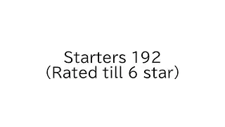 Starters 192 (Rated till 6 star)